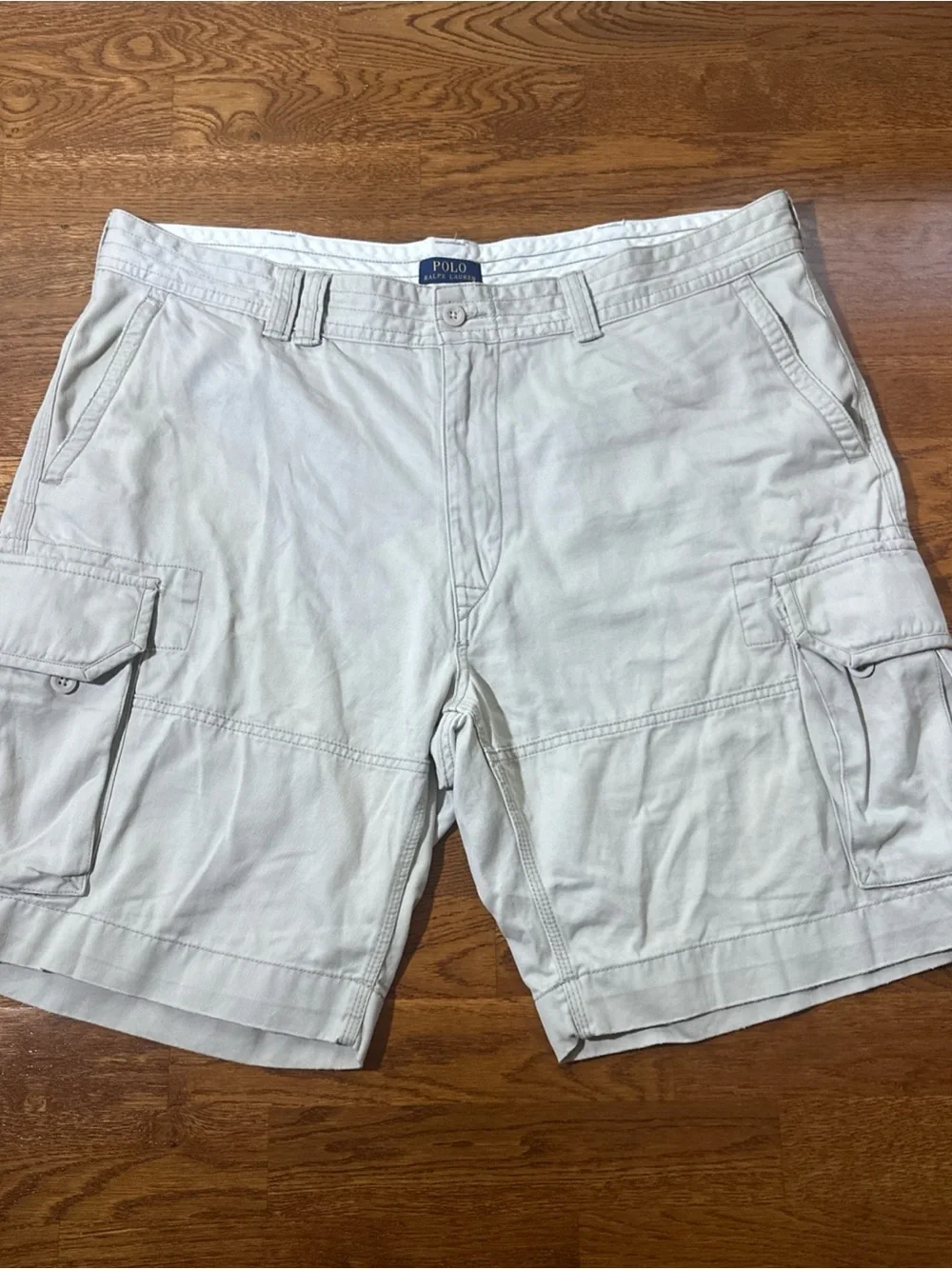 Polo Ralph Lauren Cargo Shorts Mens Beige Canvas Gorpcore Utility Size 42